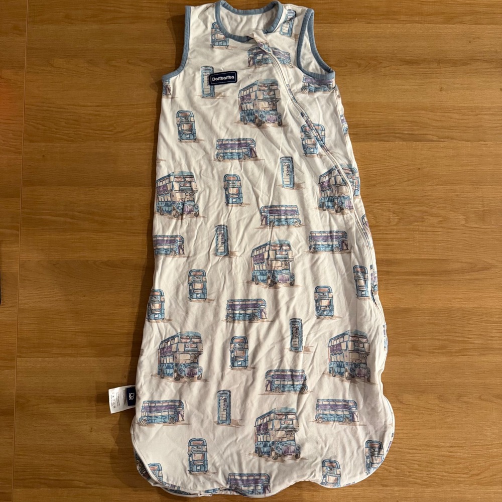 Domiamia Kids Double Zip Sleep Sack Blue‎ Cream XL London Bus Print